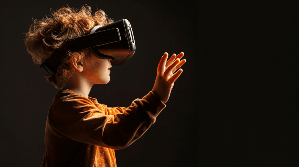 gaminggalore01 Side view portrait of little boy wearing VR head 1abc8037 51ef 47d2 bf81 638845aa43e2 - kolej idea